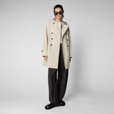 Women's Orel Coat in Shore Beige - Rainy Collection | Save The Duck