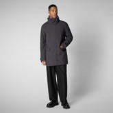 AMBROSE : MANTEAU SAVE THE DUCK MAN en WOLT en GRIS ANTHRACITE MÉLANGE - Man bureau | Sauvez le canard