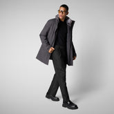 Man's coat Ambrose in grey melange - Man bureau | Save The Duck