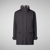 AMBROSE : MANTEAU SAVE THE DUCK MAN en WOLT en GRIS ANTHRACITE MÉLANGE | Sauvez le canard