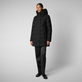 Woman's Hooded Puffer Coat Tatiana in Black | Save The Duck