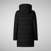 Women's Hooded Animal free Puffer Coat Tatiana in Black | Save The Duck