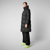 Woman's animal free puffer jacket Sibyl in black | Save The Duck