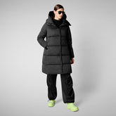 Women's animal free puffer jacket Sibyl in black - Icon's Women's collection outfit | Save The Duck