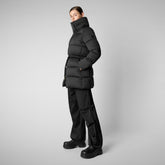 Woman's animal free puffer jacket Petunia in black | Save The Duck