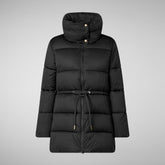 Woman's animal free puffer jacket Petunia in black | Save The Duck