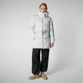 Women's animal free puffer jacket petunia in fog grey | Save The Duck