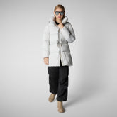 Women's animal free puffer jacket petunia in fog grey | Save The Duck