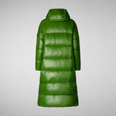 Woman's animal free hooded puffer jacket Clarice in GRASS GREEN | Save The Duck