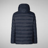 Men's animal free hooded Animal free Puffer jacket Lyle in blue black | Save The Duck