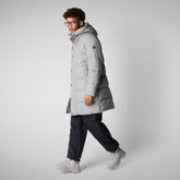 Men's animal free puffer jacket Damon in wolf grey - Fashion Man | Save The Duck