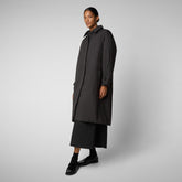 Woman's Raincoat Zoey in brown black | Save The Duck