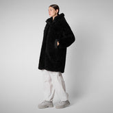 ANGELICA : MANTEAU FEMME SAVE THE DUCK en CURL en noir - Woman Faux Fur | Save The Duck