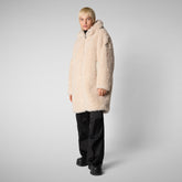 Woman's Puffer Jacket Annika in shore beige - Woman Faux Fur | Save The Duck