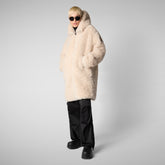 ANGELICA : MANTEAU SAVE THE DUCK WOMAN en CURL en SHORE BEIGE - Woman Faux Fur | Save The Duck