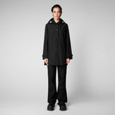 Women's April Hooded Raincoat in Black - All Save The Duck Products | Save The Duck