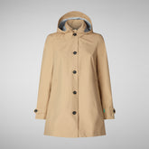 Women's April Hooded Raincoat in Stardust Beige | Save The Duck