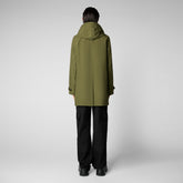 Women's April Hooded Raincoat in Dusty Olive - GRIN Collection | Save The Duck
