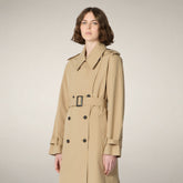 Women's Trench coat Talya in Stardust Beige | Save The Duck