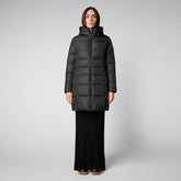 Women's Taylor Hooded Puffer Coat in Black - MEGA Collection | Save The Duck
