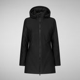 Women's Lila Hooded Jacket in Green Black | Save The Duck