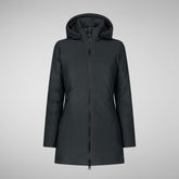 Women's Lila Hooded Jacket in Green Black | Save The Duck