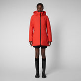 Women's Lila Hooded Jacket in Poppy Red - LEXY Collection | Save The Duck
