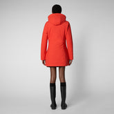 Women's Lila Hooded Jacket in Poppy Red | Save The Duck