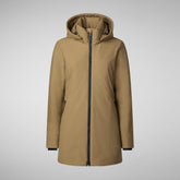 Women's Hooded Coat Lila in Husk Green | Save The Duck