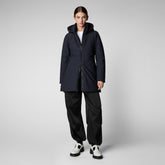 Women's Hooded Coat Lila in blue black - Women's Raincoats | Save The Duck