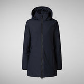 Women's Hooded Coat Lila in blue black | Save The Duck