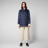 Women's Lydia Puffer Coat in Blue Black | Save The Duck