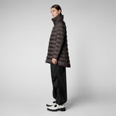 Woman's Hooded Puffer Coat Lydia in brown black | Save The Duck