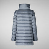 Woman's Hooded Puffer Coat Lydia in blue fog | Save The Duck