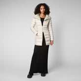 Women's Caroline Puffer Coat with Faux Fur Collar in Rainy Beige | Save The Duck