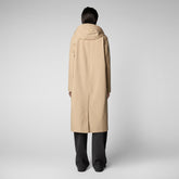 Women's Asia Hooded Trench Coat in Stardust Beige - Rainy Collection | Save The Duck