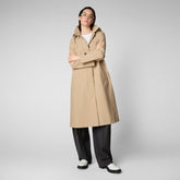 Trench-coat à capuche Asia pour femme en beige Stardust | Sauvez le canard
