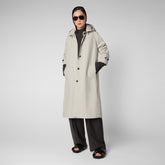 Women's Asia Hooded Trench Coat in Rainy Beige - Women's Recycled | Save The Duck
