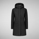 Manteau à capuche Leyla pour femme en vert noir | Sauvez le canard