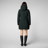 Women's Leyla Hooded Coat in Green Black - Rainy Collection | Save The Duck