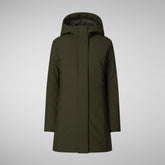 Women's Hooded Coat Leyla inLand Green | Save The Duck