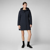 Women's Hooded Coat Leyla in blue black | Save The Duck