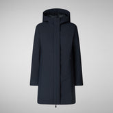 Women's Hooded Coat Leyla in blue black | Save The Duck