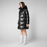 Women's Isabel Hooded Puffer Coat in Black - Women's Icons Collection | Save The Duck