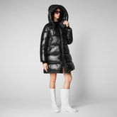 Women's Isabel Hooded Puffer Coat in Black - Women's Collection | Save The Duck