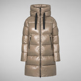 Women's Isabel Hooded Puffer Coat in Elephant Grey | Save The Duck