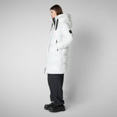 Women's Hooded Animal free Puffer Coat Isabel in Off white - WOMAN | Save The Duck