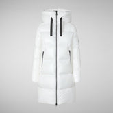 Women's Isabel Hooded Puffer Coat in Off White | Save The Duck