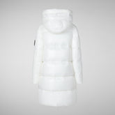 Women's Isabel Hooded Puffer Coat in Off White | Save The Duck