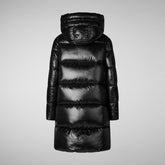 Women's Hooded Animal free Puffer Coat Isabel in black | Save The Duck